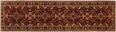 3x13 hand knotted transitional wool runner rug in red and blue - Renda