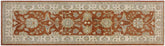 3x9 hand knotted traditional wool runner rug in rust and ivory - Mai