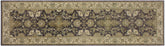 3x10 hand knotted traditional wool runner rug in charcoal and brown - Marg