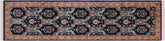 handmade Traditional Kashan Blue Gold Hand Knotted RUNNER 100% WOOL area rug 3' x 10'