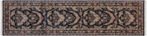 handmade Traditional Kashan Black Gray Hand Knotted RUNNER 100% WOOL area rug 3' x 10'