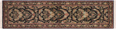 handmade Traditional Hamed Black Red Hand Knotted RUNNER 100% WOOL area rug 3' x 8'