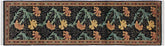 handmade Traditional Carnation Black Pink Hand Knotted RUNNER 100% WOOL area rug 3' x 10'