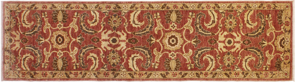 handmade Transitional Kafkaz Rose Gold Hand Knotted RUNNER 100% WOOL area rug 3' x 12'