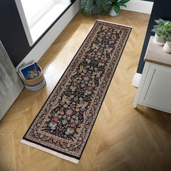handmade Traditional Black Gray Hand Knotted RUNNER 100% WOOL area rug 3' x 9'