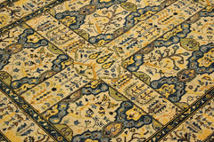 handmade Transitional Design Ivory Teal Hand Knotted RECTANGLE 100% WOOL area rug 4' x 6'