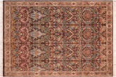 handmade Transitional Imran Brown Gold Hand Knotted RECTANGLE 100% WOOL area rug 8x10