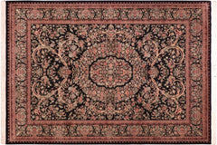handmade Traditional Tamour Black Beige Hand Knotted RECTANGLE 100% WOOL area rug 8x10