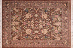 handmade Traditional Nagi Brown Blue Hand Knotted RECTANGLE 100% WOOL area rug 8x10