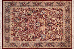 handmade Traditional Shahid Red Blue Hand Knotted RECTANGLE 100% WOOL area rug 8x10