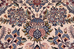 handmade Traditional Shahbaaz Ivory Pink Hand Knotted RECTANGLE 100% WOOL area rug 9x12