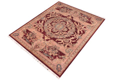 handmade Traditional Savonarrie Red Pink Hand Knotted RECTANGLE 100% WOOL area rug 9x12