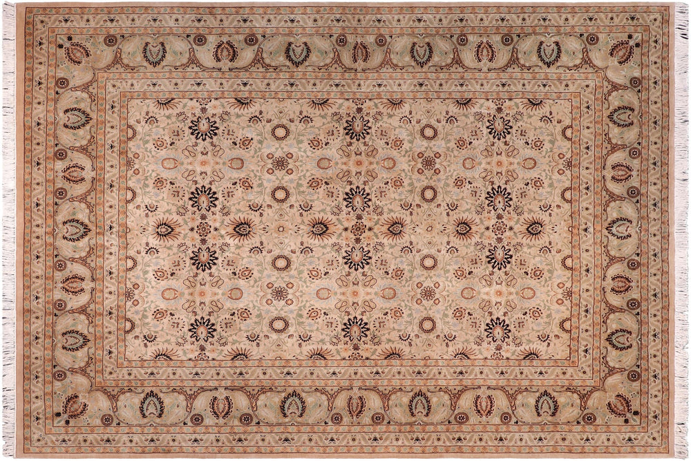 handmade Transitional New Asif Beige Green Hand Knotted RECTANGLE 100% WOOL area rug 9x12