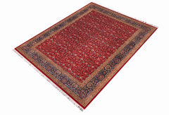 handmade Transitional Red Teal Hand Knotted RECTANGLE 100% WOOL area rug 9x12