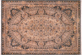 handmade Traditional Abusson Black Tan Hand Knotted RECTANGLE 100% WOOL area rug 9x12