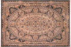 handmade Traditional Abusson Black Tan Hand Knotted RECTANGLE 100% WOOL area rug 9x12