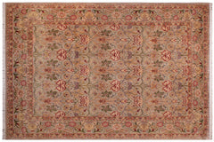 handmade Transitional Lily Taupe Red Hand Knotted RECTANGLE 100% WOOL area rug 9x12