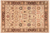 4x7 hand knotted Vegetable Dyed wool rug in beige and green - Sultanabad Catharin