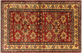 4x5 hand knotted Super Kazak wool rug in red and gold - Bohemian Super Kazak Carroll