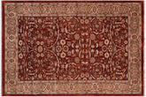 5x7 hand knotted Persian rug in rust and tan - Istanbul Andria