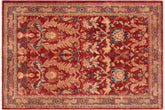 5x7 hand knotted Persian rug in rust and tan - Istanbul Philomen