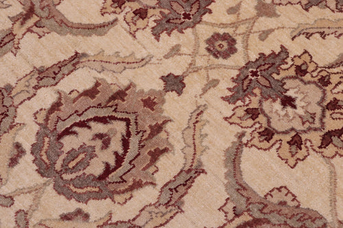 handmade Transitional Kafkaz Ivory Brown Hand Knotted RECTANGLE 100% WOOL area rug 5' x 7'
