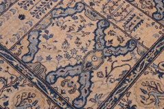handmade Transitional Design Tan Teal Hand Knotted RECTANGLE 100% WOOL area rug 5' x 7'