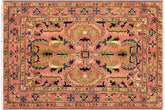 5x7 hand knotted Ziegler wool rug in rust - Chic Ziegler Gene