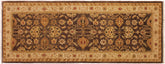 3x8 hand knotted Turkish wool runner in brown and beige - Istanbul Jame