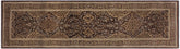 3x11 hand knotted Turkish wool runner in brown and gold - Istanbul Hsiu