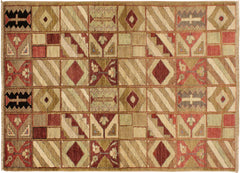 handmade Modern Gabbeh Beige Red Hand Knotted RECTANGLE 100% WOOL area rug 3' x 5'