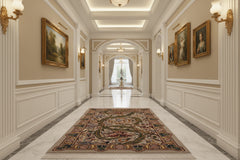 handmade Transitional Marry Gold Taupe Green Hand Knotted RECTANGLE 100% WOOL area rug 4x6