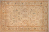 13x18 hand knotted Ziegler wool rug in tan and rust - Chic Ziegler Jenni
