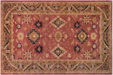 12x18 hand knotted Ziegler wool rug in rust and olive green - Oriental Ziegler Starr Green