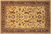 13x17 hand knotted Ziegler wool rug in gold and red - Bohemian Ziegler Teena