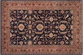 13x16 hand knotted transitional wool rug in blue and rust - Classic Tierra