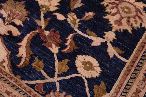 handmade Transitional Kafkaz Blue Rust Hand Knotted RECTANGLE 100% WOOL area rug 13' x 16'