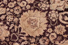 handmade Traditional Round Kashan Red Brown Hand Knotted ROUND 100% WOOL area rug 8' x 8'