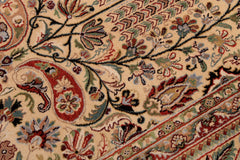 handmade Transitional Ivory Green Hand Knotted RECTANGLE 100% WOOL area rug 9x14