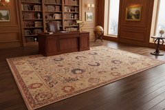 handmade Transitional Agra Tan Lt. Tan Hand Knotted RECTANGLE 100% WOOL area rug 12x16