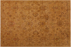 handmade Traditional Gold Gold Hand Knotted RECTANGLE 100% WOOL area rug 9' x 12'