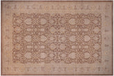 12x18 hand knotted transitional wool rug in brown and tan - Boho Chic Audry