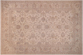 12x18 hand knotted transitional wool rug in ivory - Eclectic Van