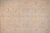 12x18 hand knotted Ziegler wool rug in ivory and tan - Classic Ziegler Stephain