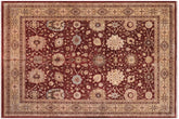 12x16 hand knotted Ziegler wool rug in red and green - Bohemian Ziegler Shanika