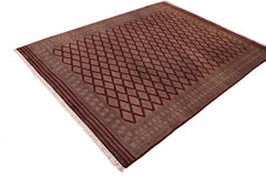 handmade Geometric Bokhara Red Lt. Brown Hand Knotted RECTANGLE 100% WOOL area rug 10X12