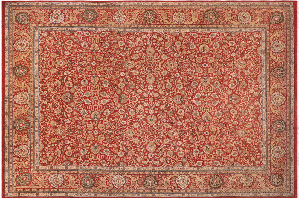 handmade Transitional Design Rust Rust Hand Knotted RECTANGLE 100% WOOL area rug 12x16