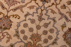 handmade Traditional Ivory Gold Hand Knotted RECTANGLE 100% WOOL area rug 9' x 12'