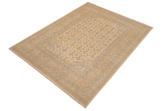 handmade Transitional Kafkaz Beige Blue Hand Knotted RECTANGLE 100% WOOL area rug 9x12