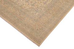 handmade Transitional Kafkaz Beige Blue Hand Knotted RECTANGLE 100% WOOL area rug 9x12